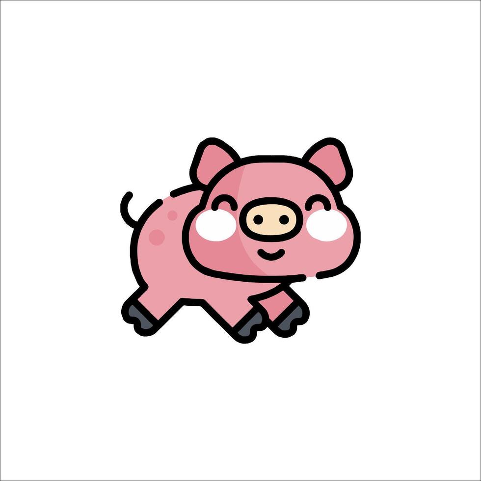 A cartoon pig with a smile on its face vector