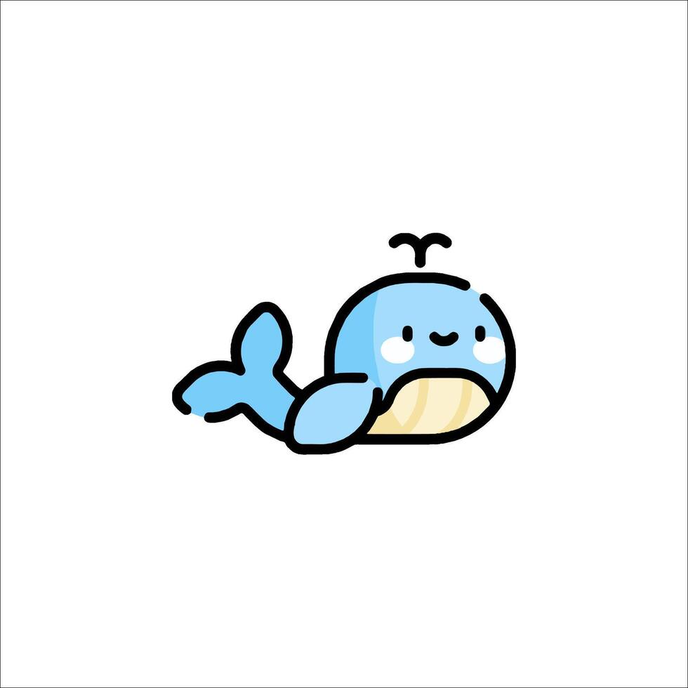 A cute blue whale with a smile on its face vector
