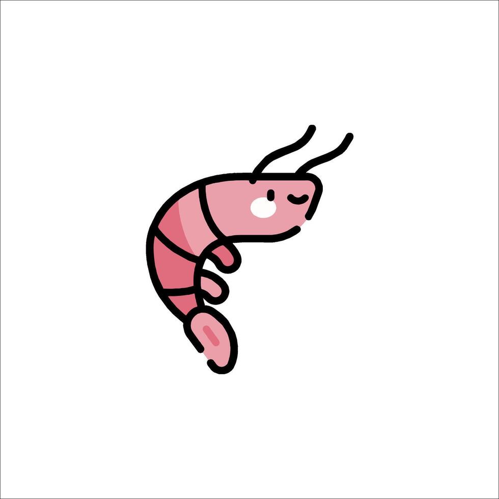 A cartoon shrimp with a long tail vector