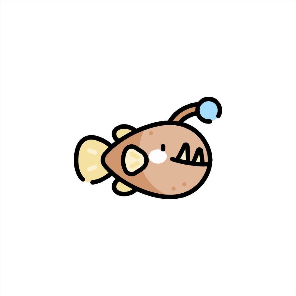A cartoon fish with a big nose and a big mouth vector