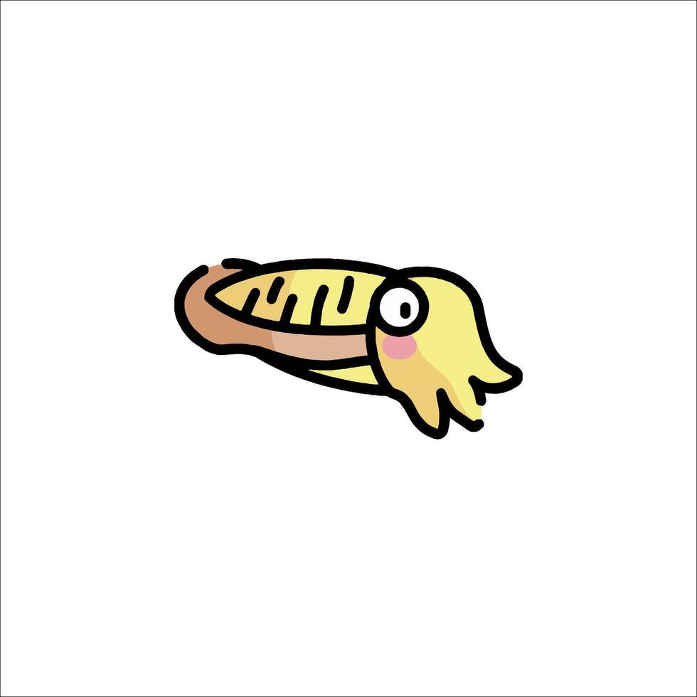 A cartoon squid with a big head and a small body vector