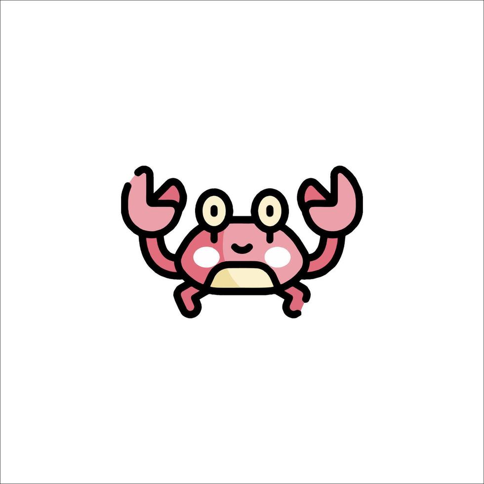 A cartoon crab with a big nose and eyes vector