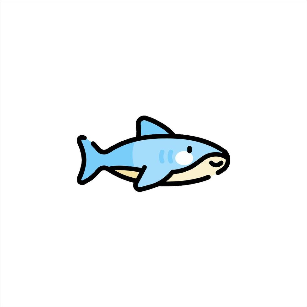 A cartoon shark on a white background vector
