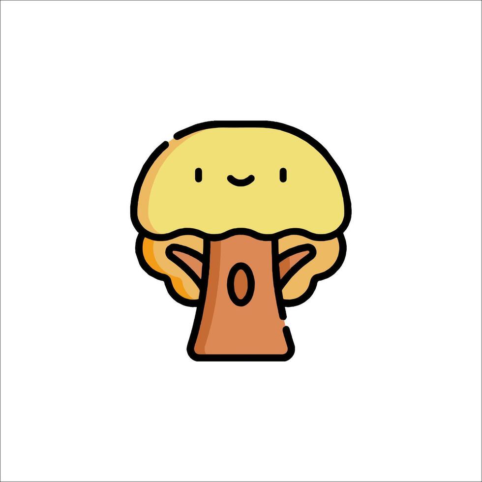 A cartoon mushroom with a smile on its face vector