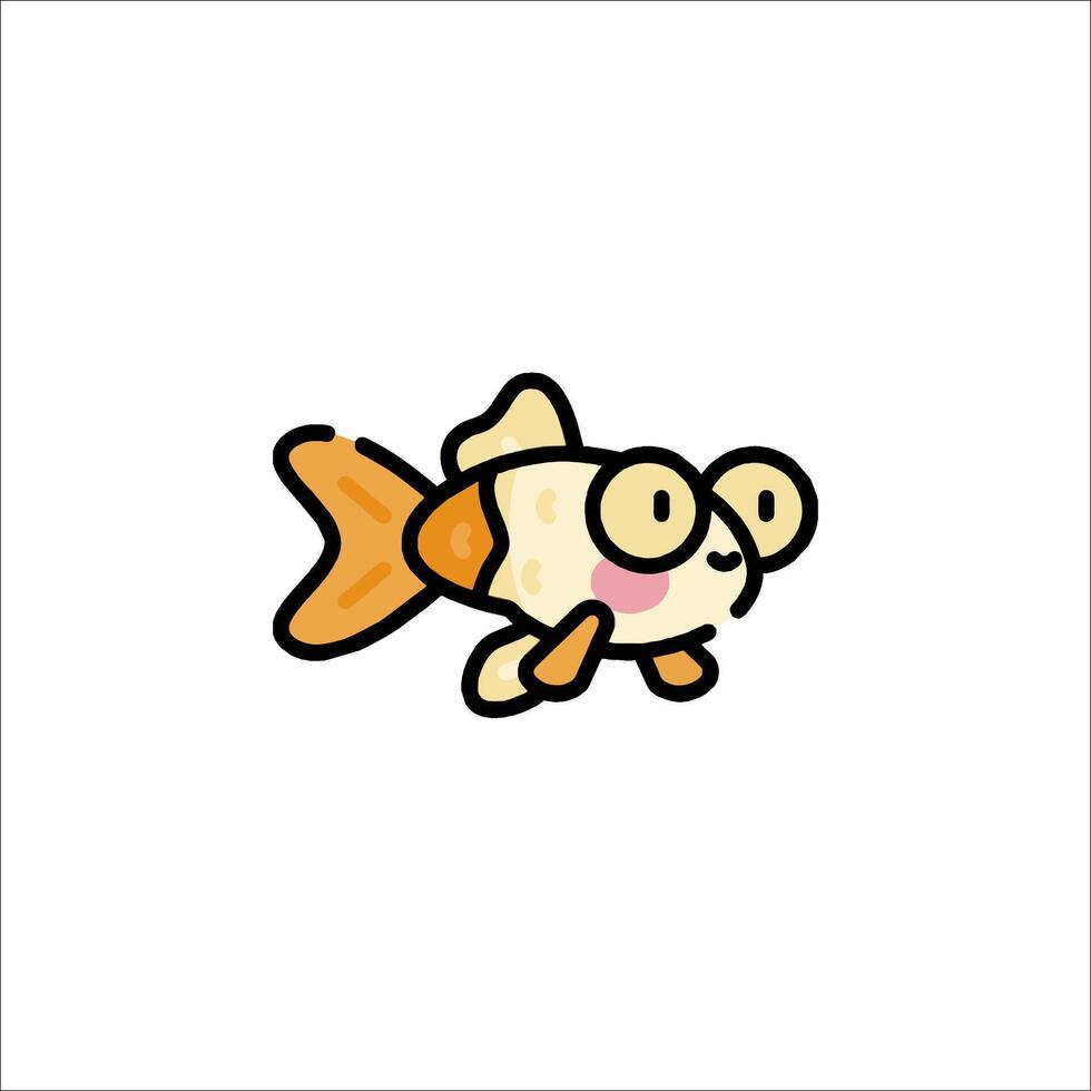 A cartoon fish with glasses on its face vector