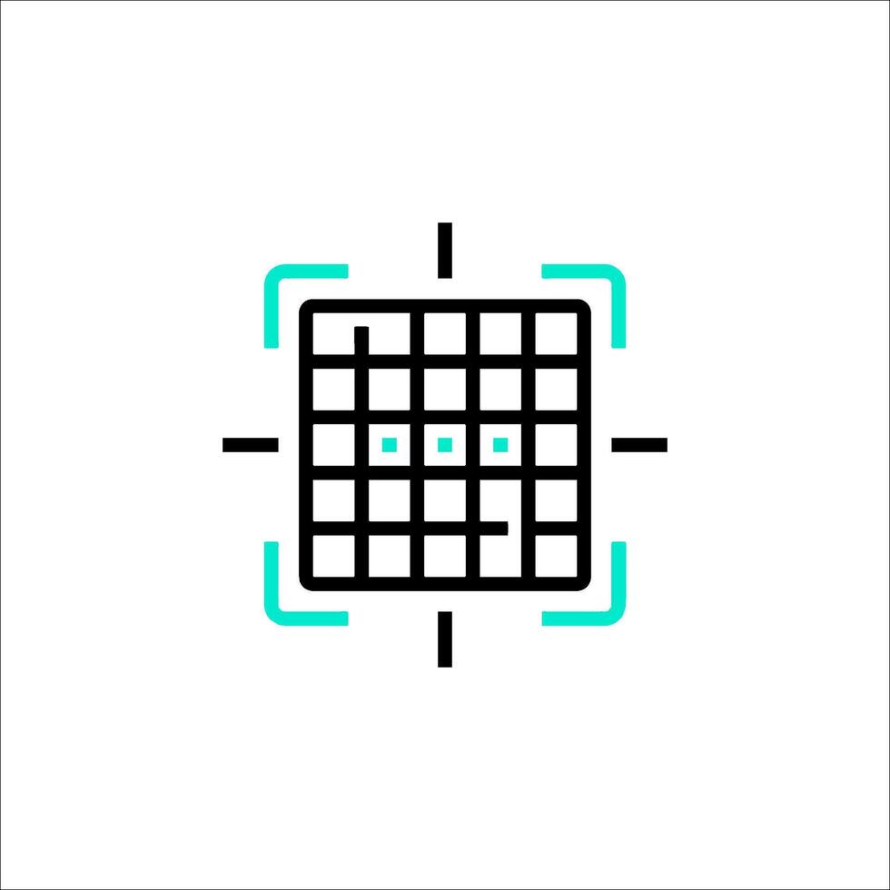 A square grid with a square in the middle vector