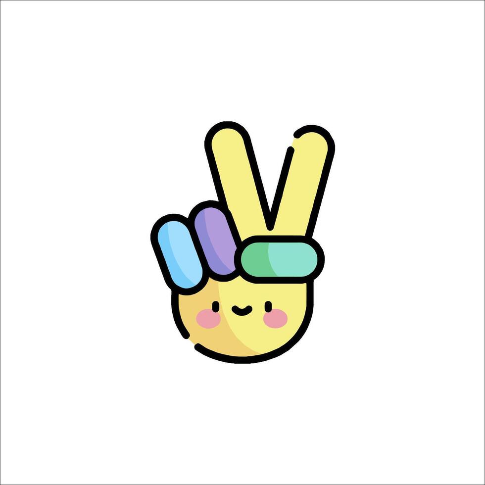 A peace sign with a smiley face vector