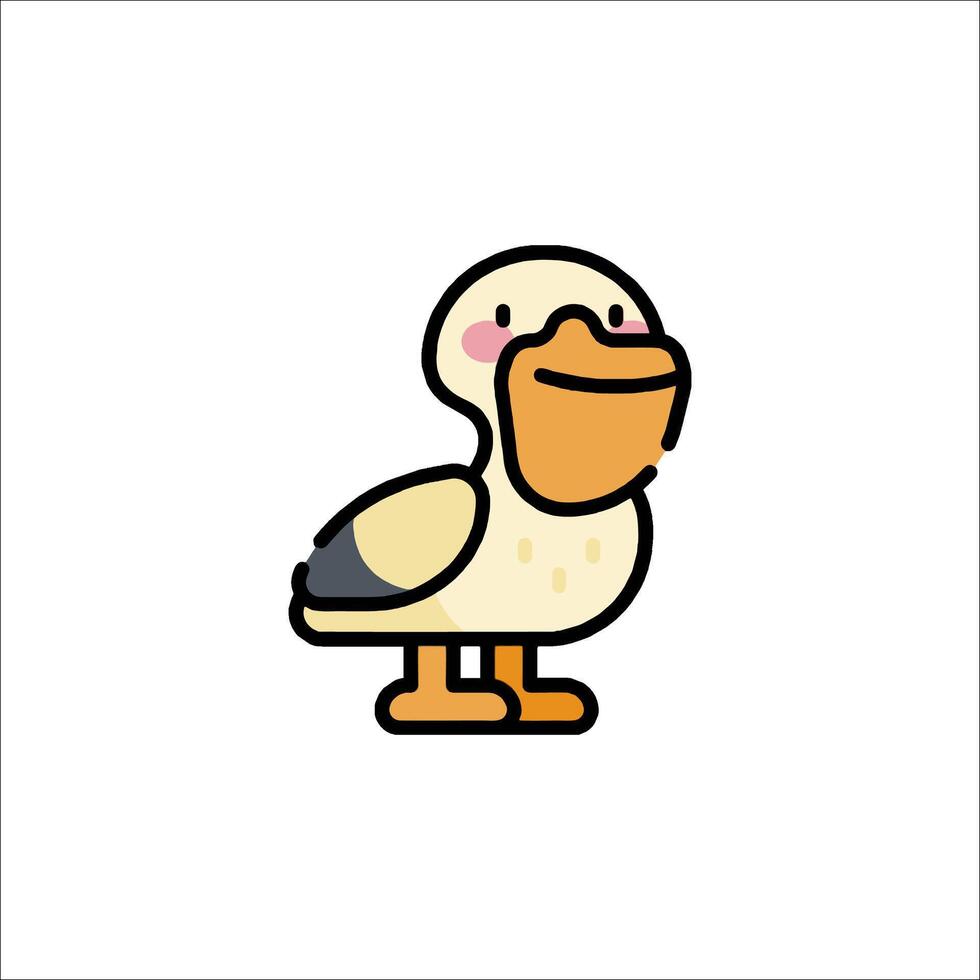 A cartoon duck with a beak and a beak vector
