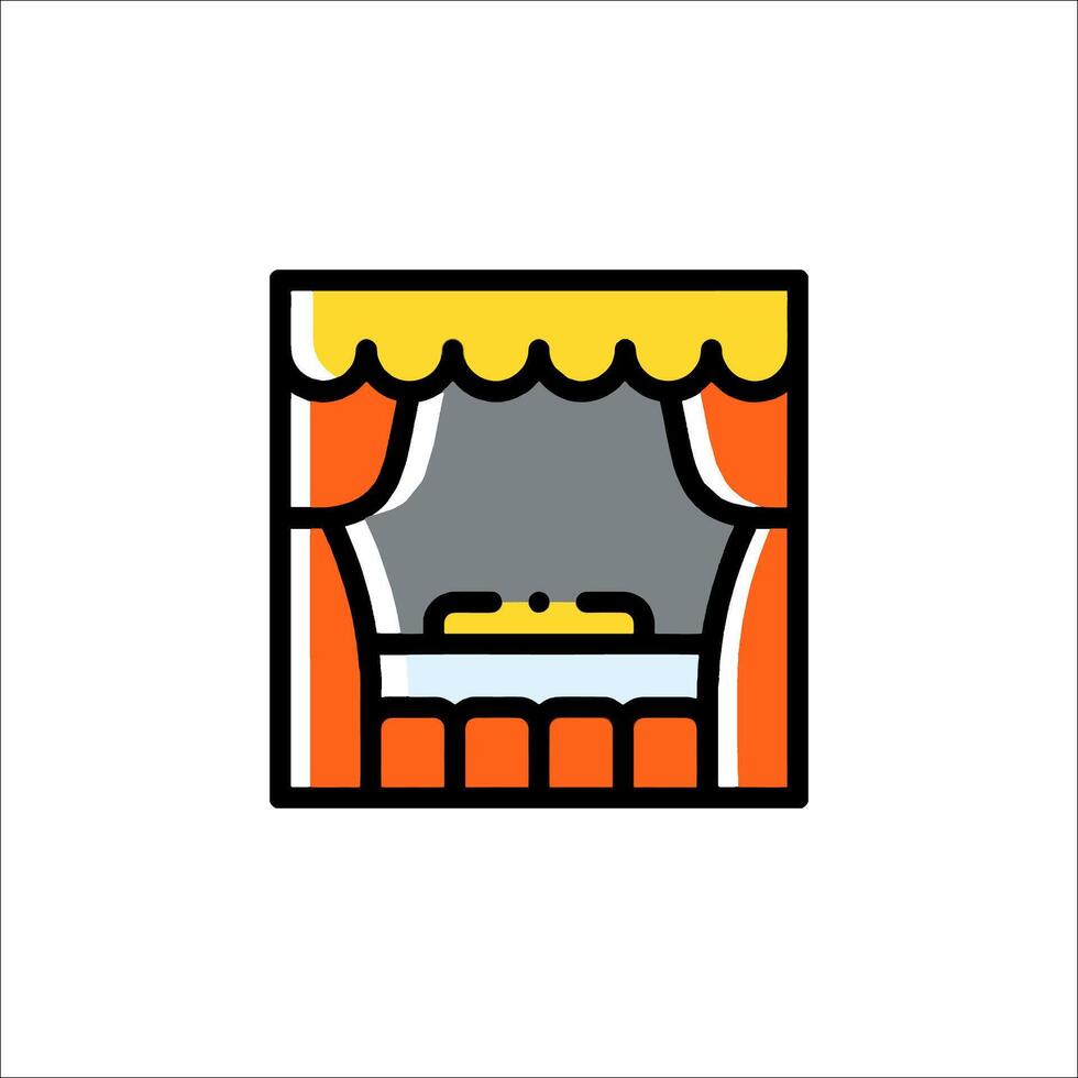 A theater curtain icon in a flat style vector