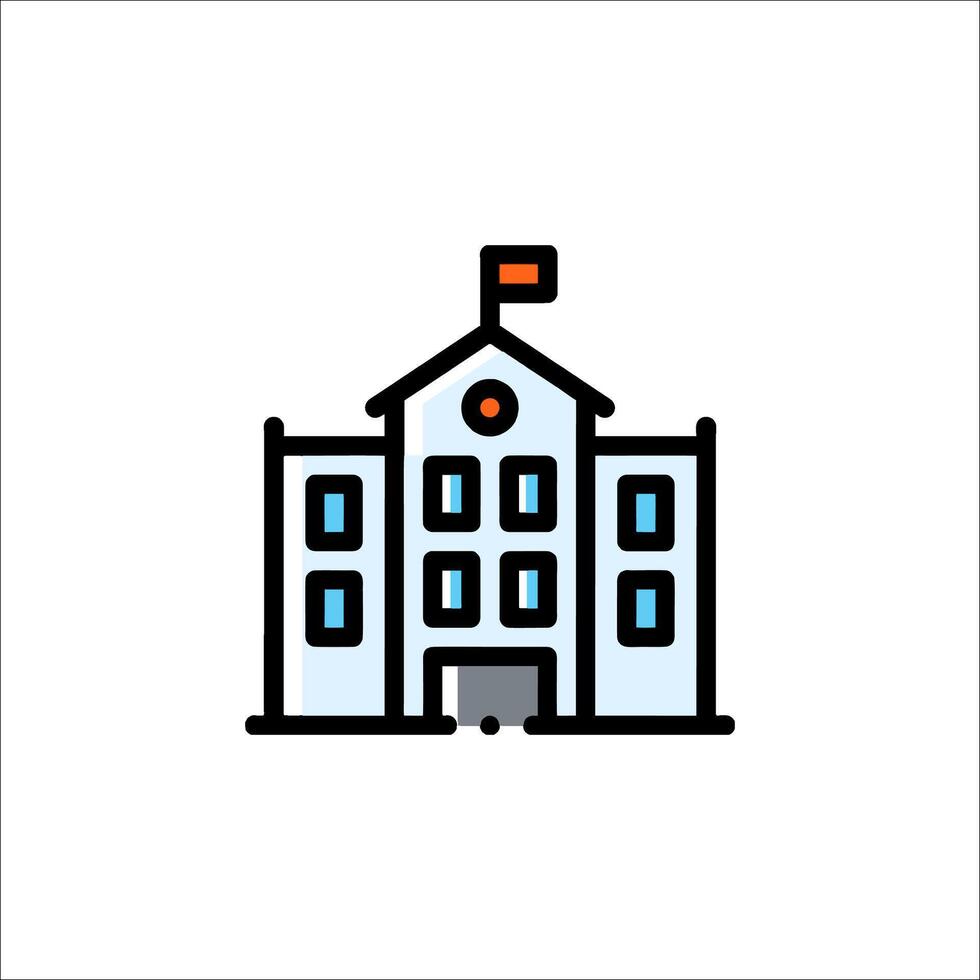 School building icon vector