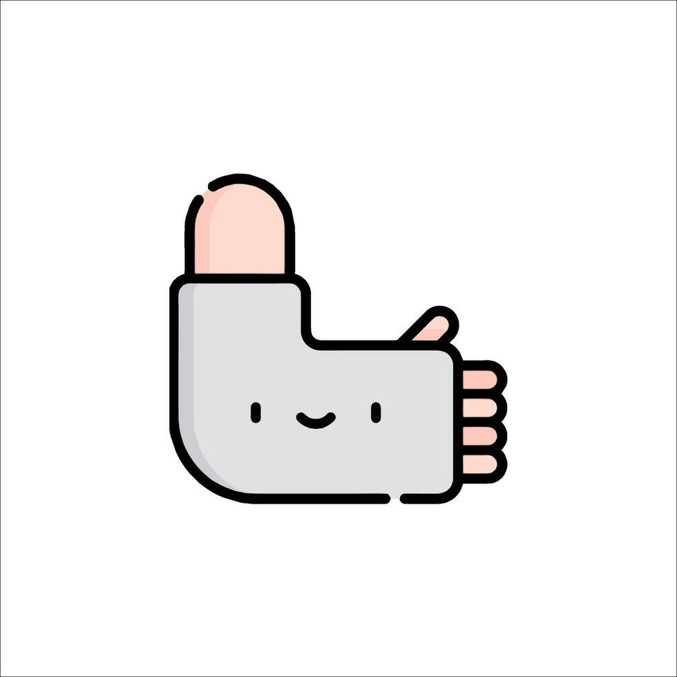 A cartoon hand with a broken arm vector