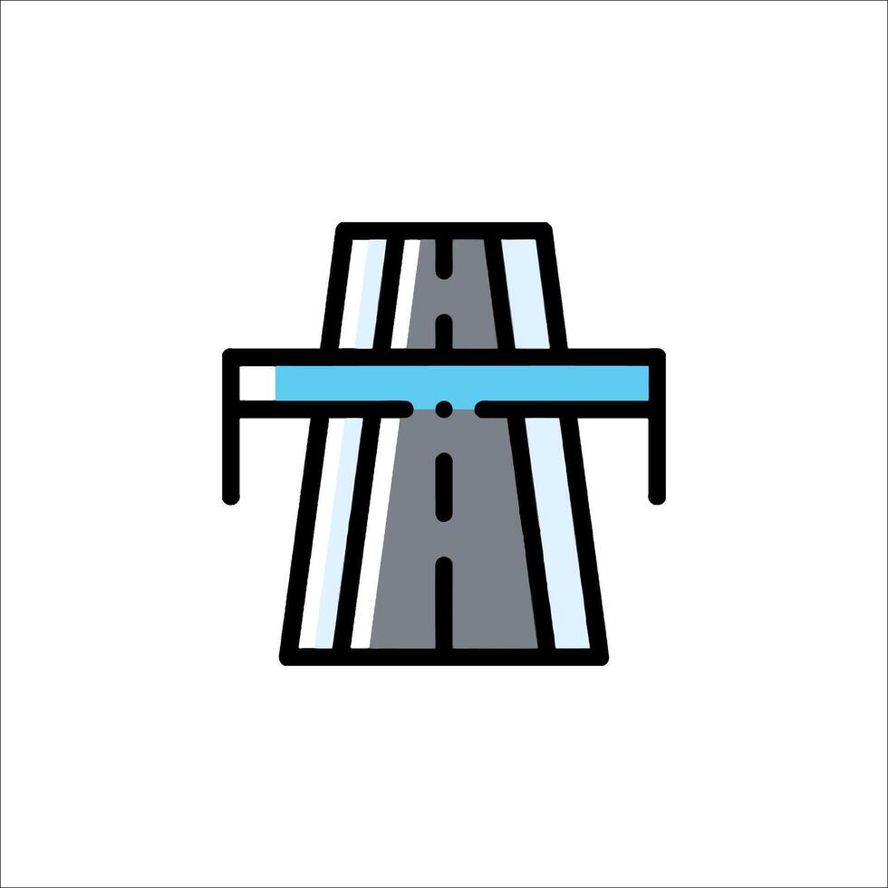 A road with a bridge over it vector