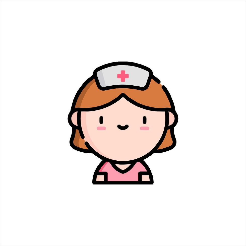 A cartoon nurse with a red hat vector