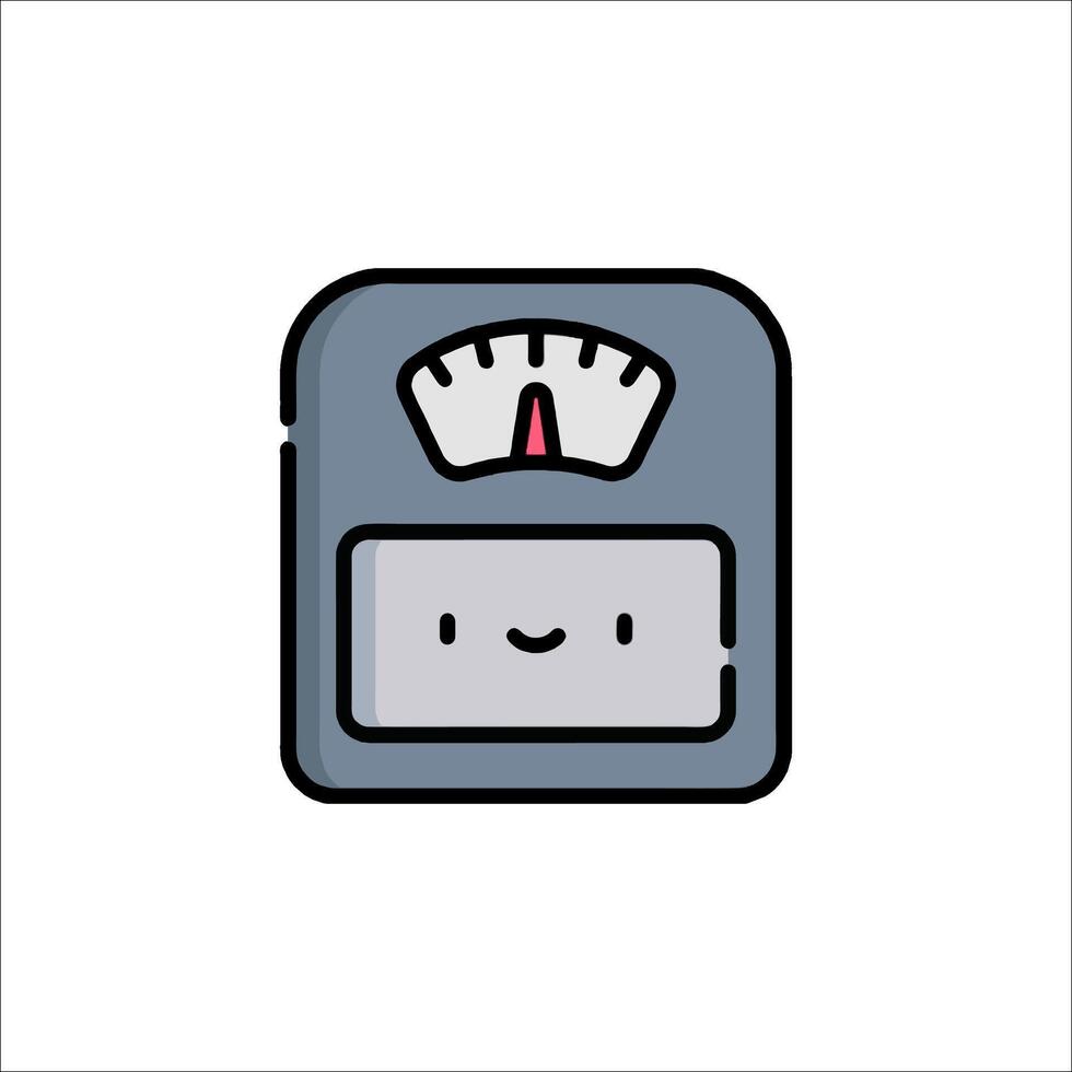 A cartoon weight scale with a smiley face vector