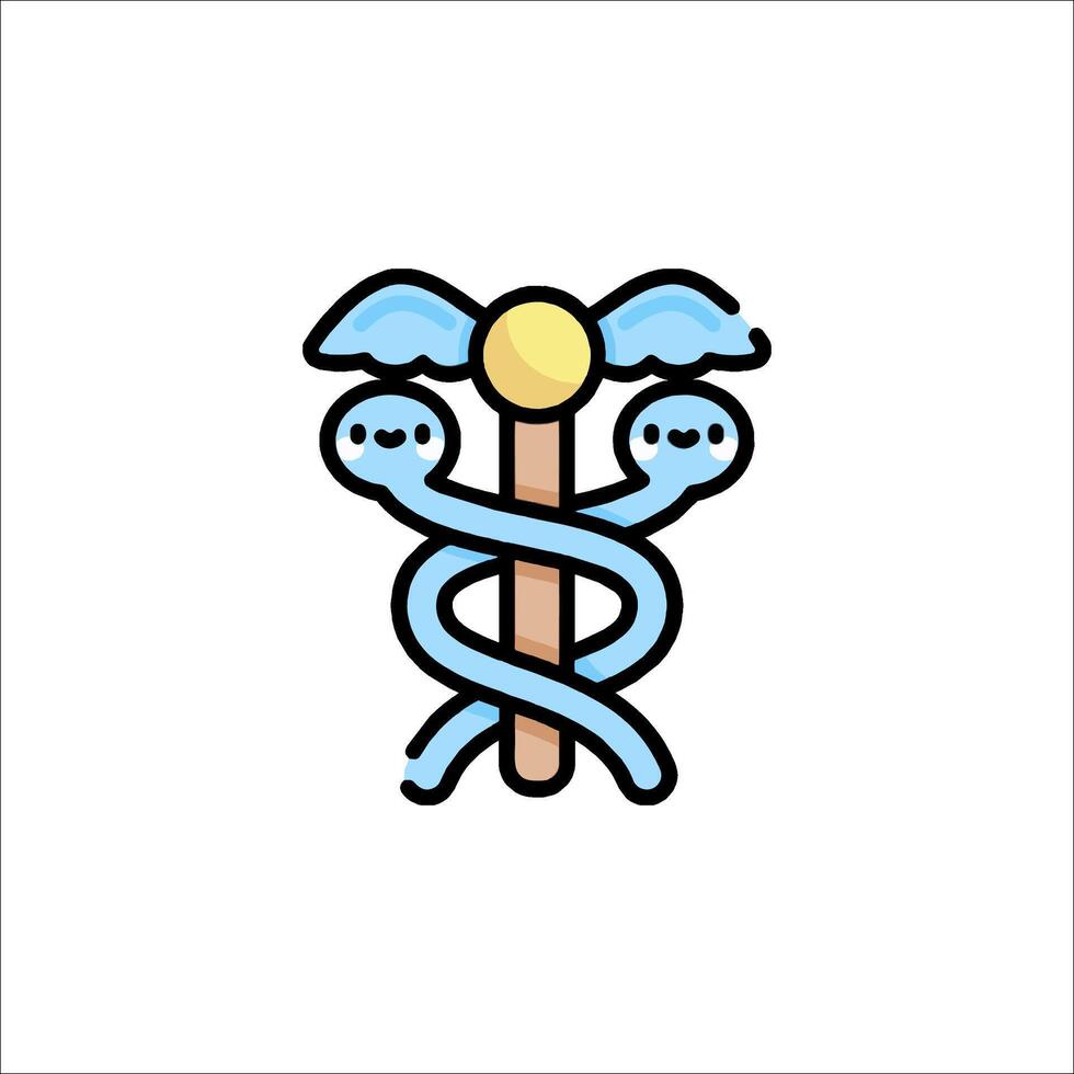 A medical symbol with two hands and a snake vector