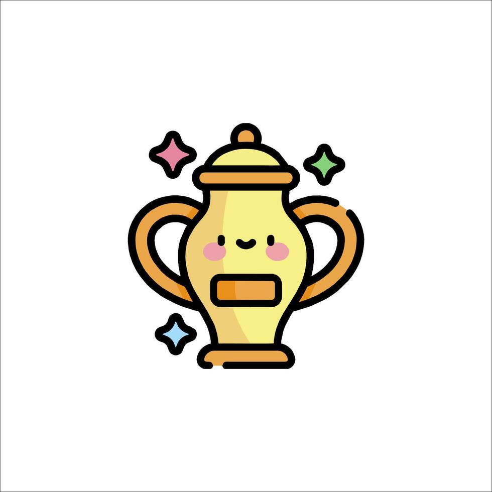 A cartoon cup with a face on it vector