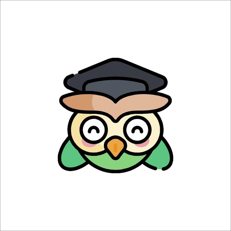 An owl wearing a graduation cap and gown vector