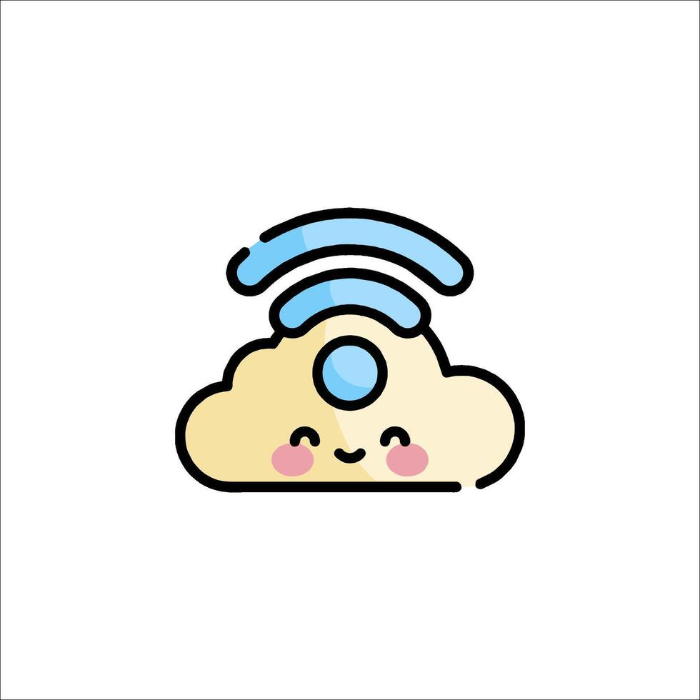 A cloud with wifi symbol on it vector