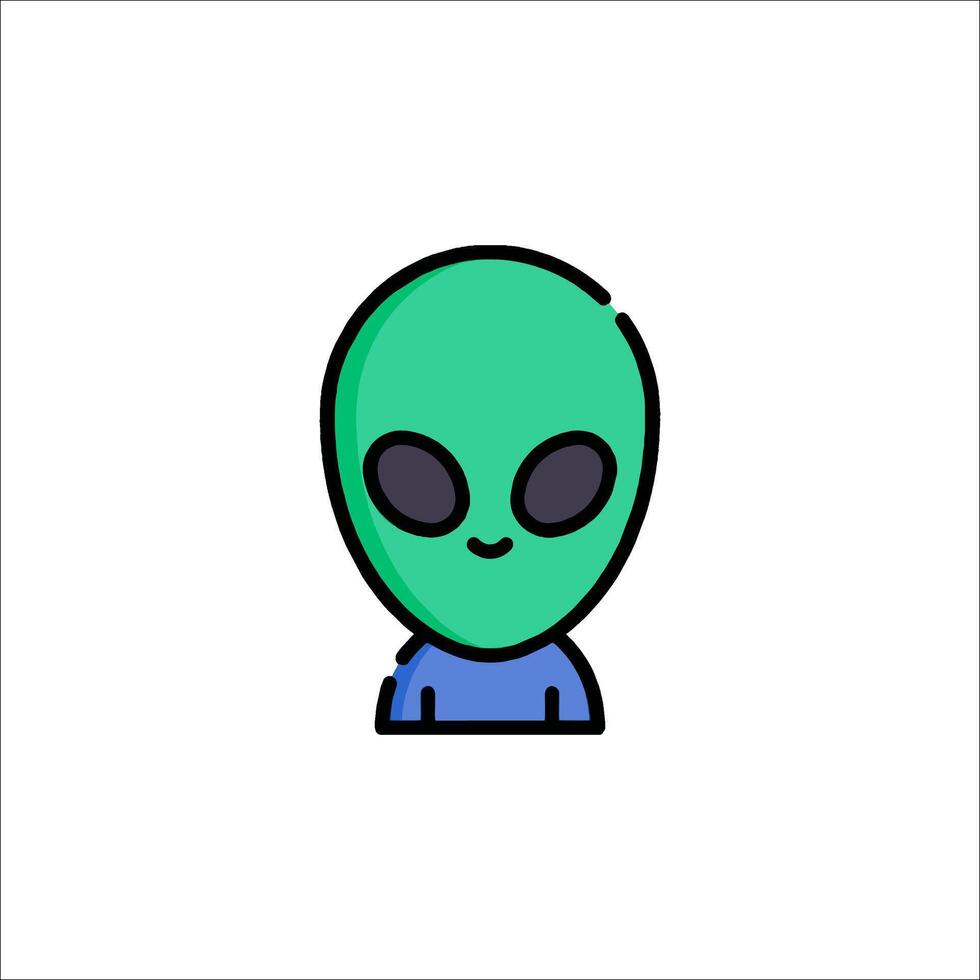 Alien icon in flat style on white background vector