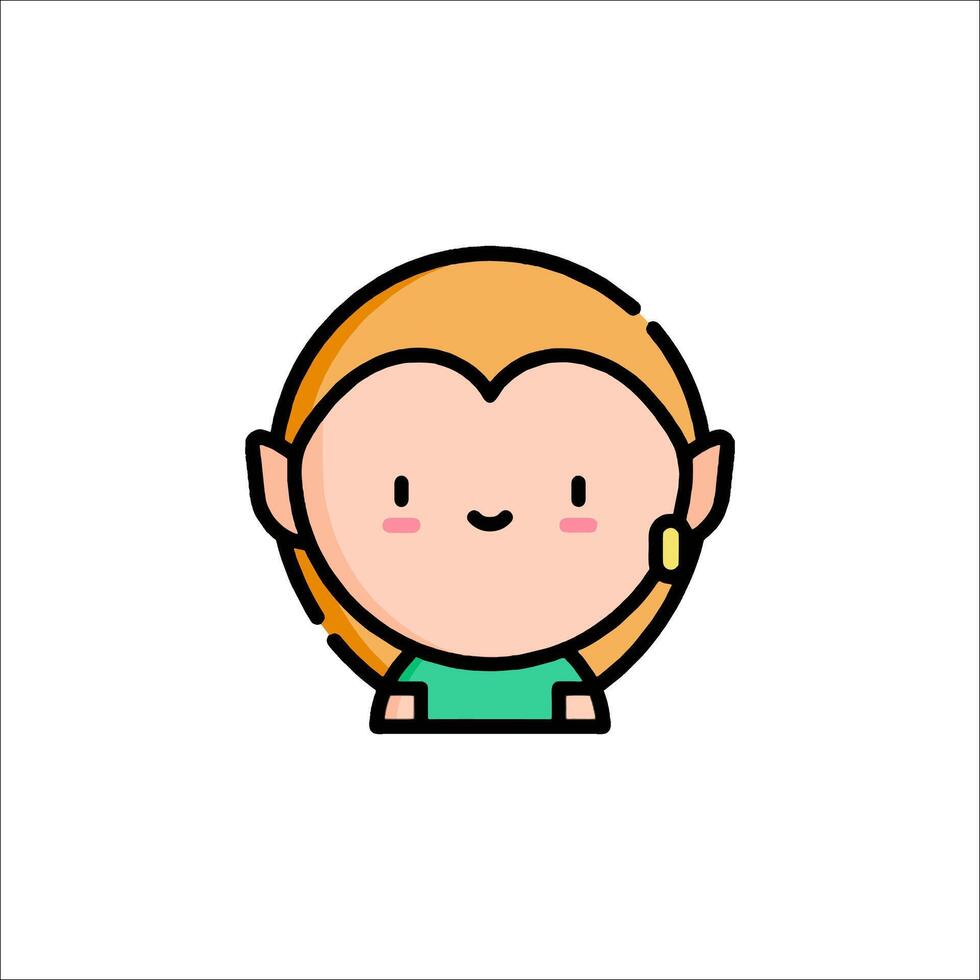 A cartoon character with a green shirt and a blonde hair vector
