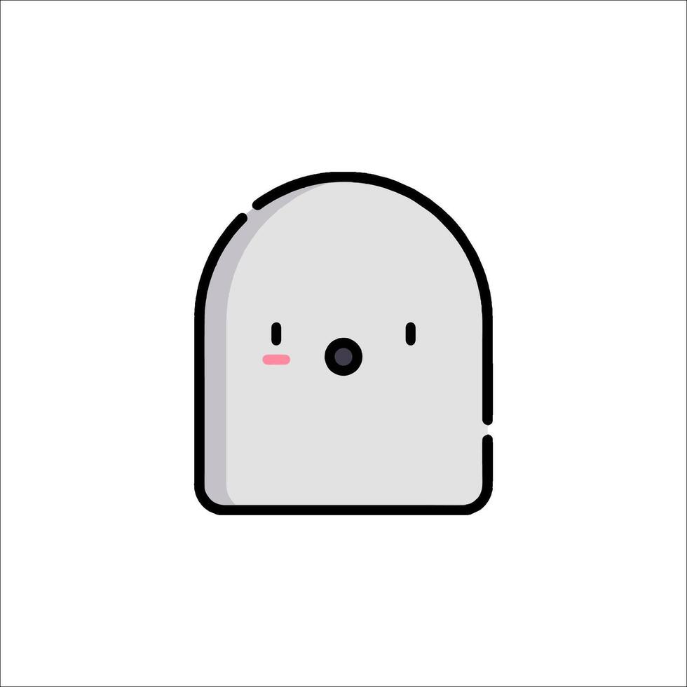 A cute ghost with a pink face on a white background vector