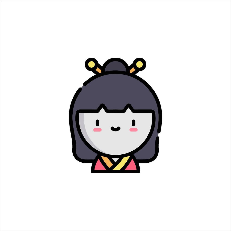 A cartoon character with a headband and a bow vector