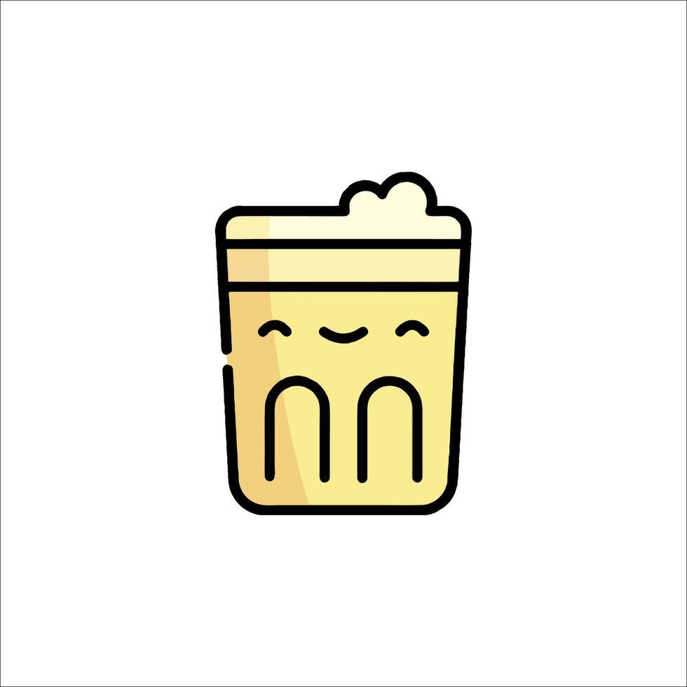 A cartoon drink with a smiley face vector