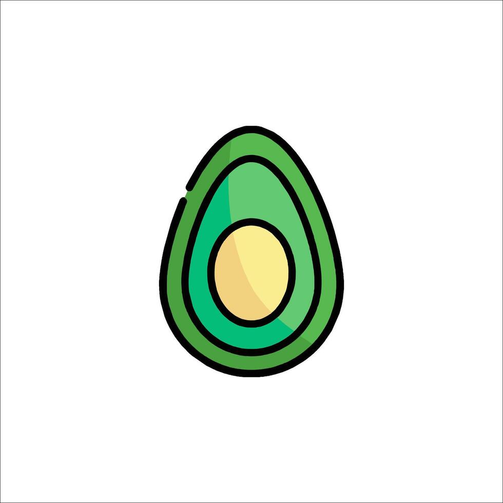 An avocado icon in a flat style vector