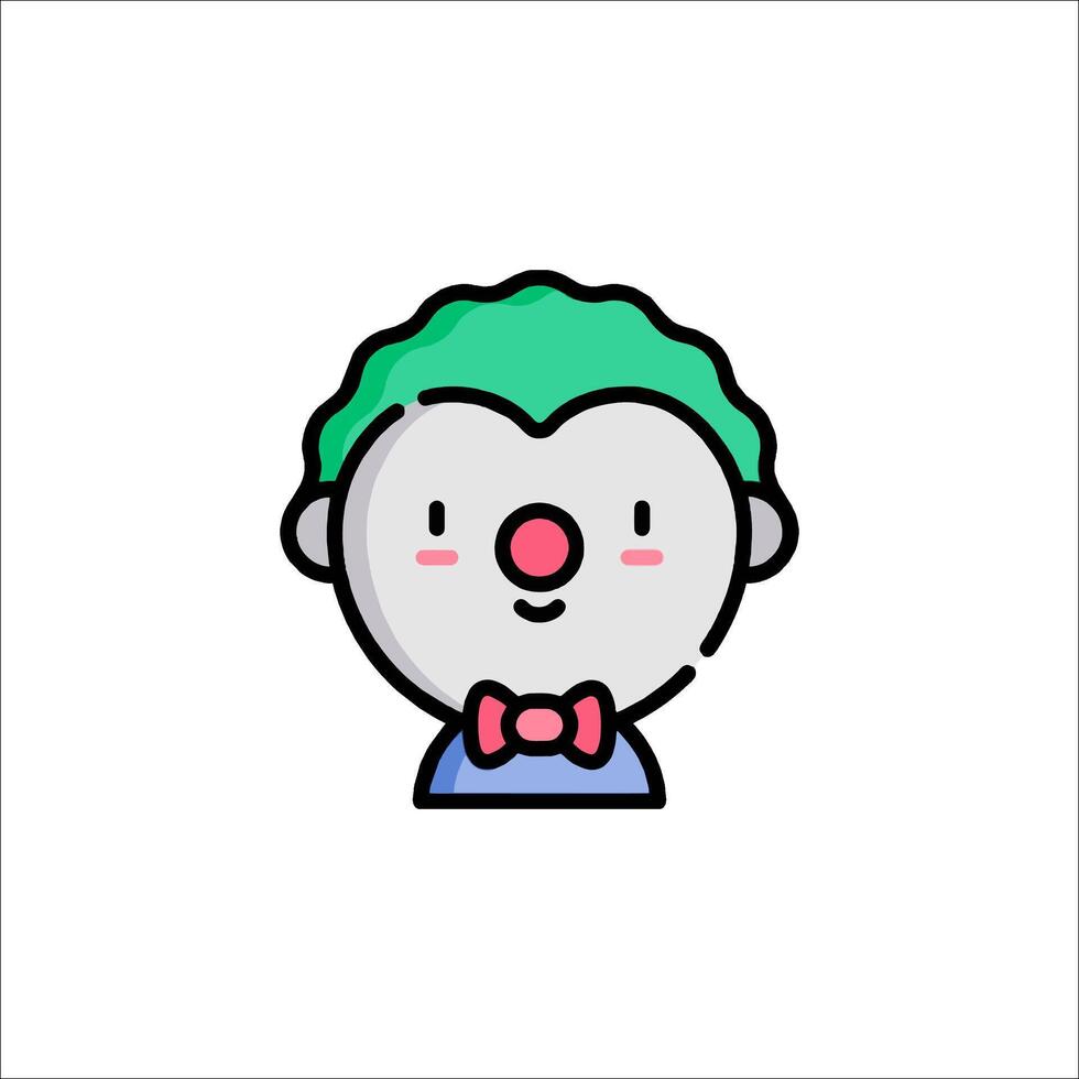 A cartoon clown with green hair and a bow tie vector