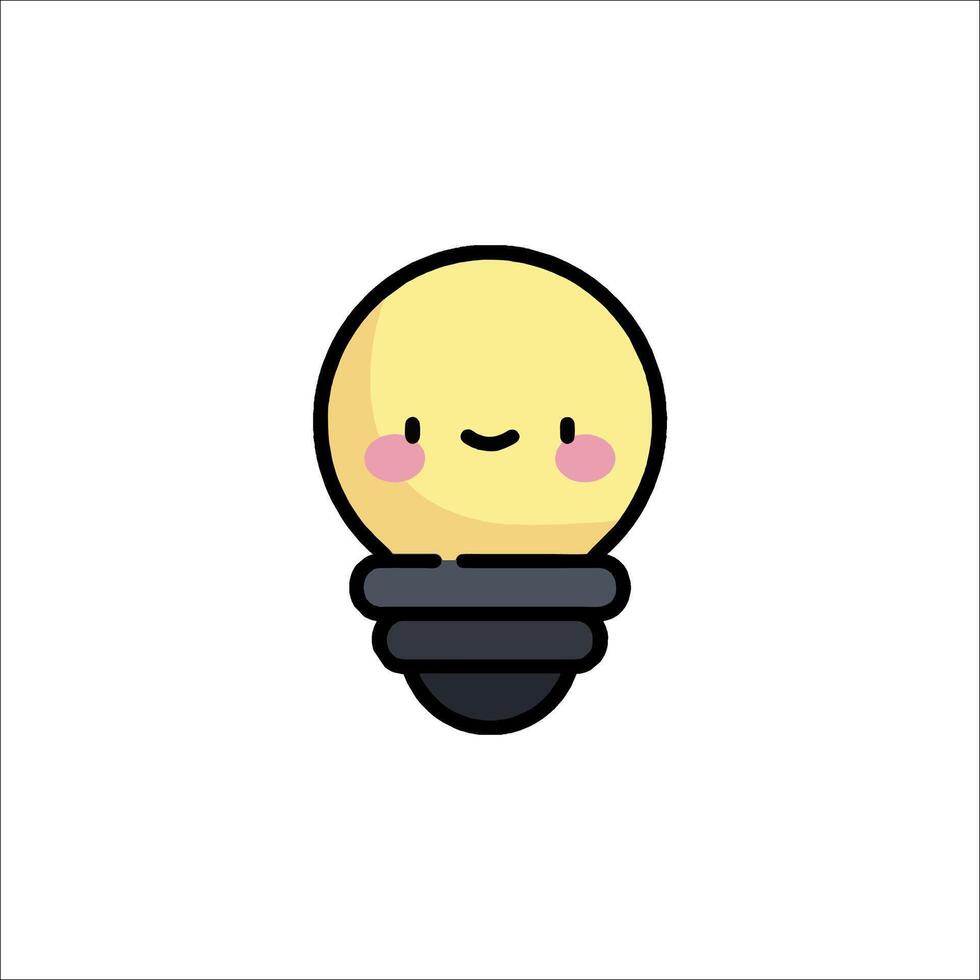 A light bulb with a smiley face on it vector