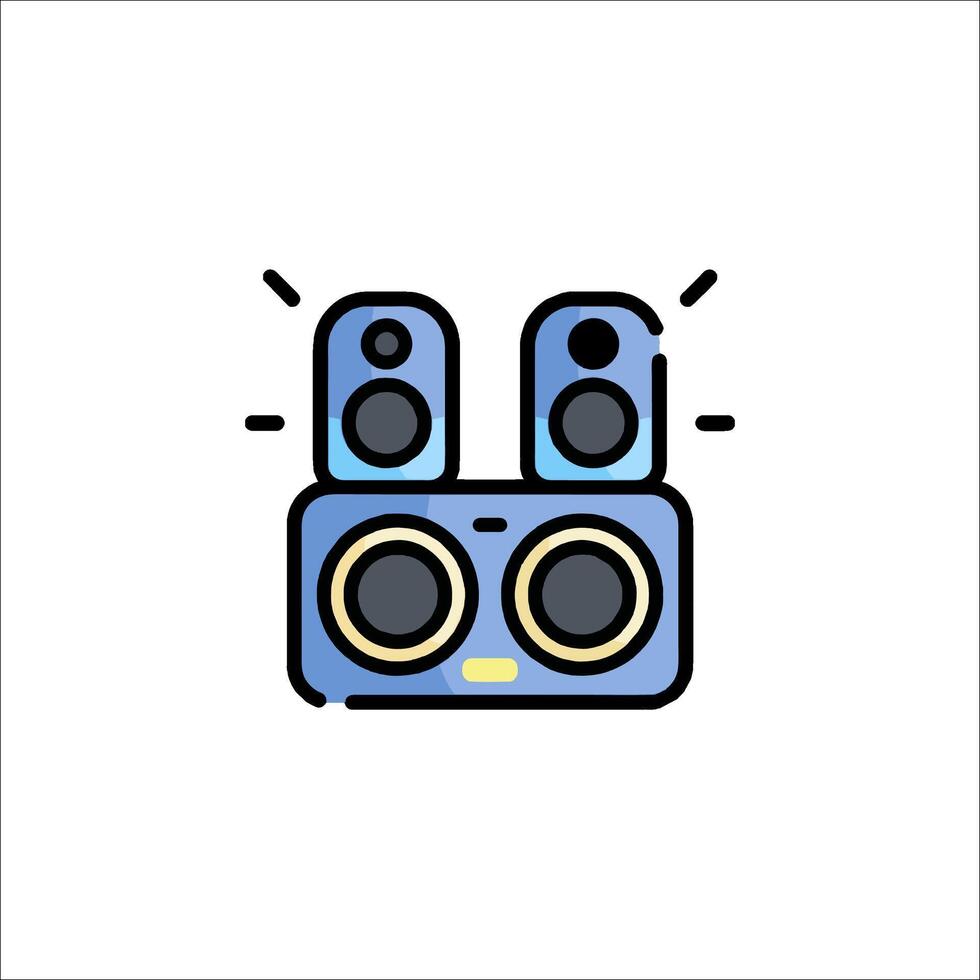 A speaker icon with two speakers on top vector