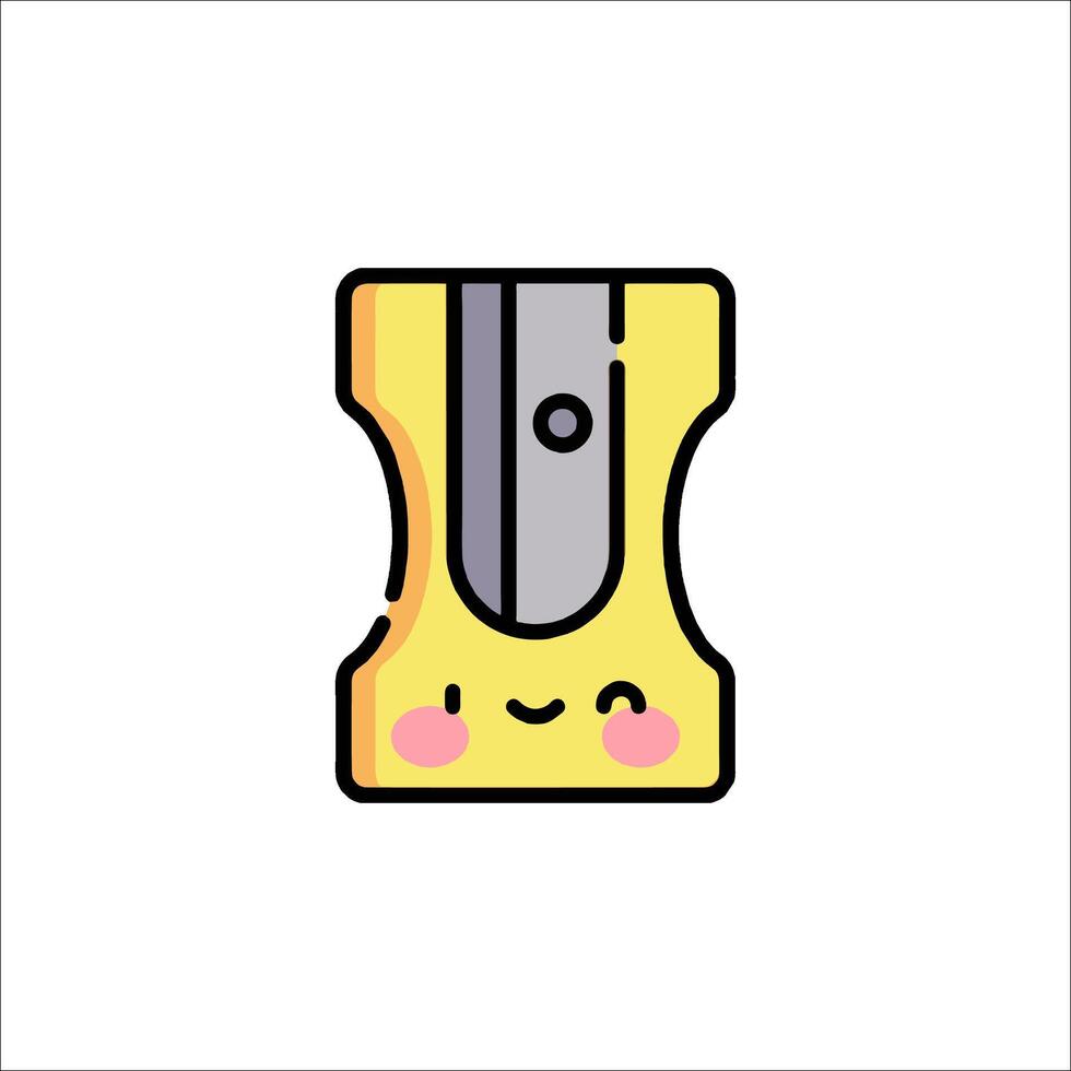 A yellow pencil with a smiley face on it vector