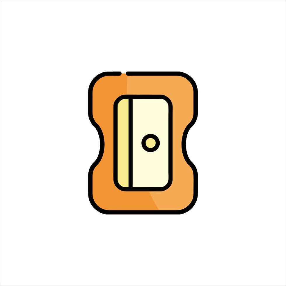 A square orange object with a yellow handle vector