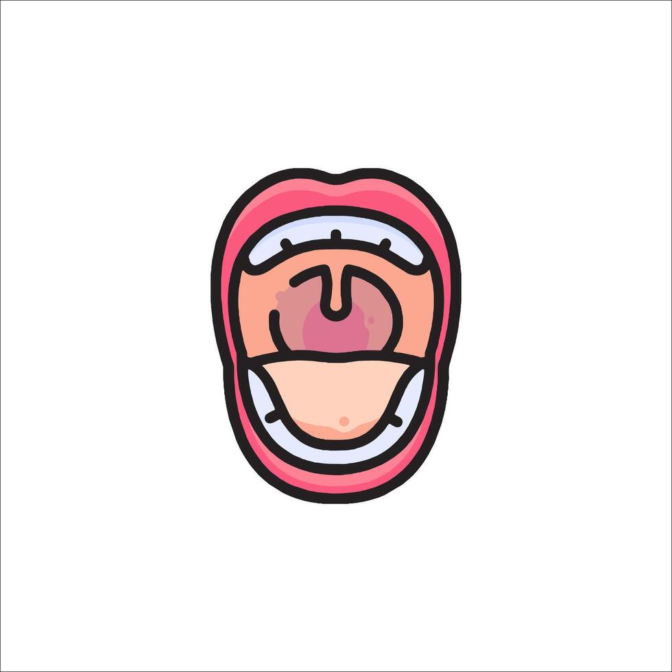 A cartoon mouth with open mouth and tongue vector