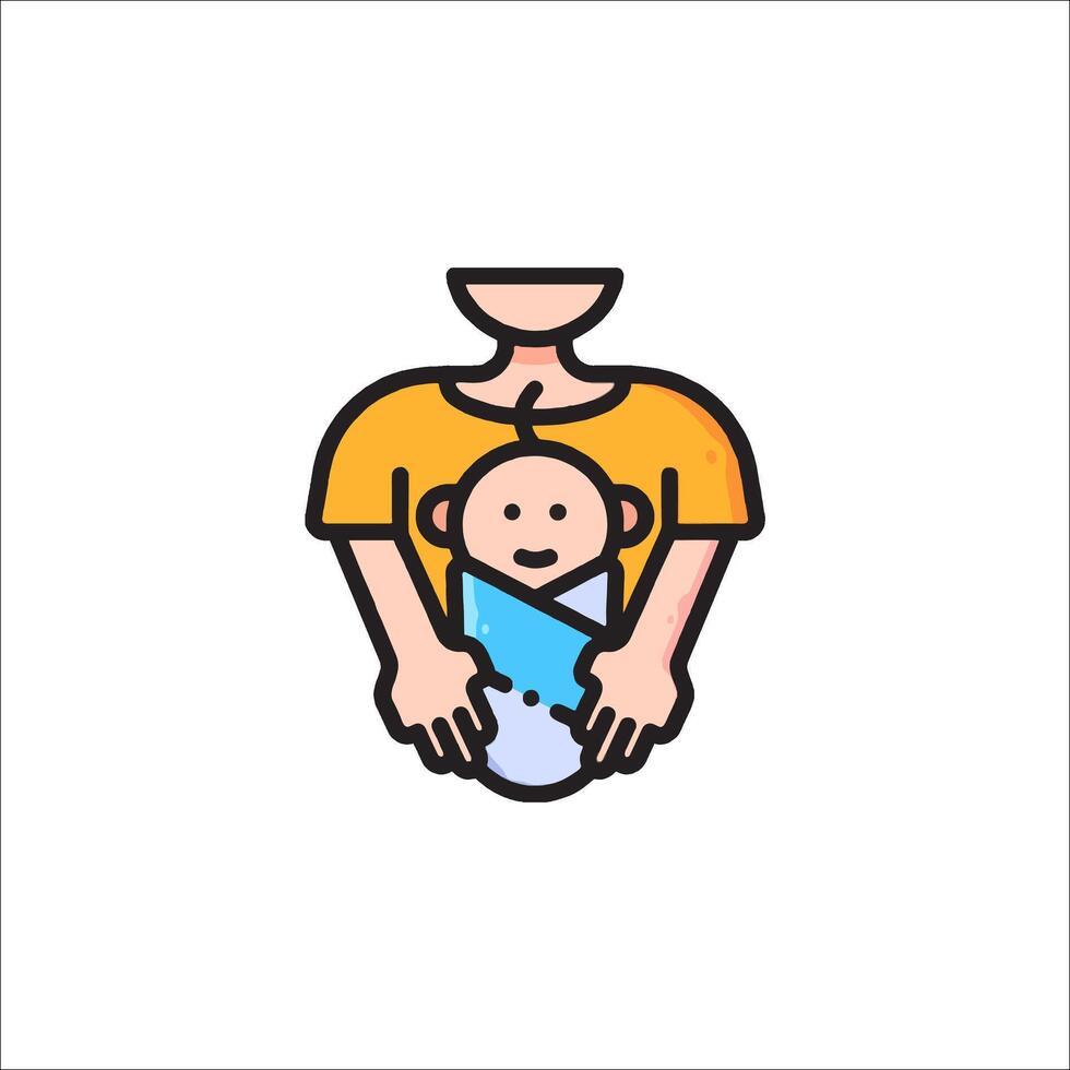 A man holding a baby in his arms vector