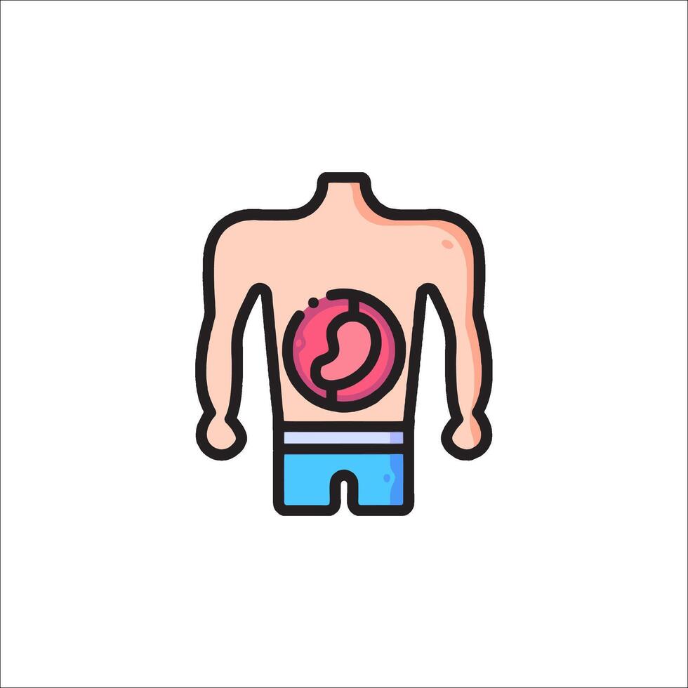 A man with a stomach and a heart vector