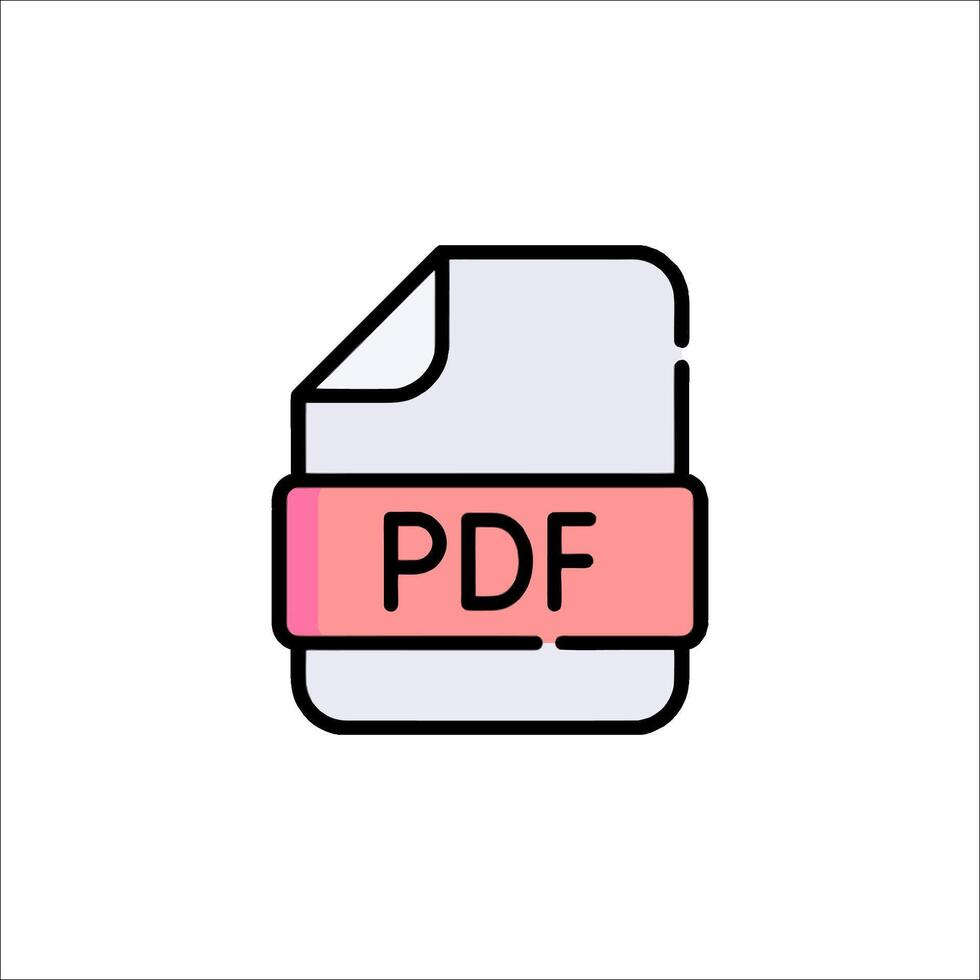 Pdf file icon with pink ribbon vector