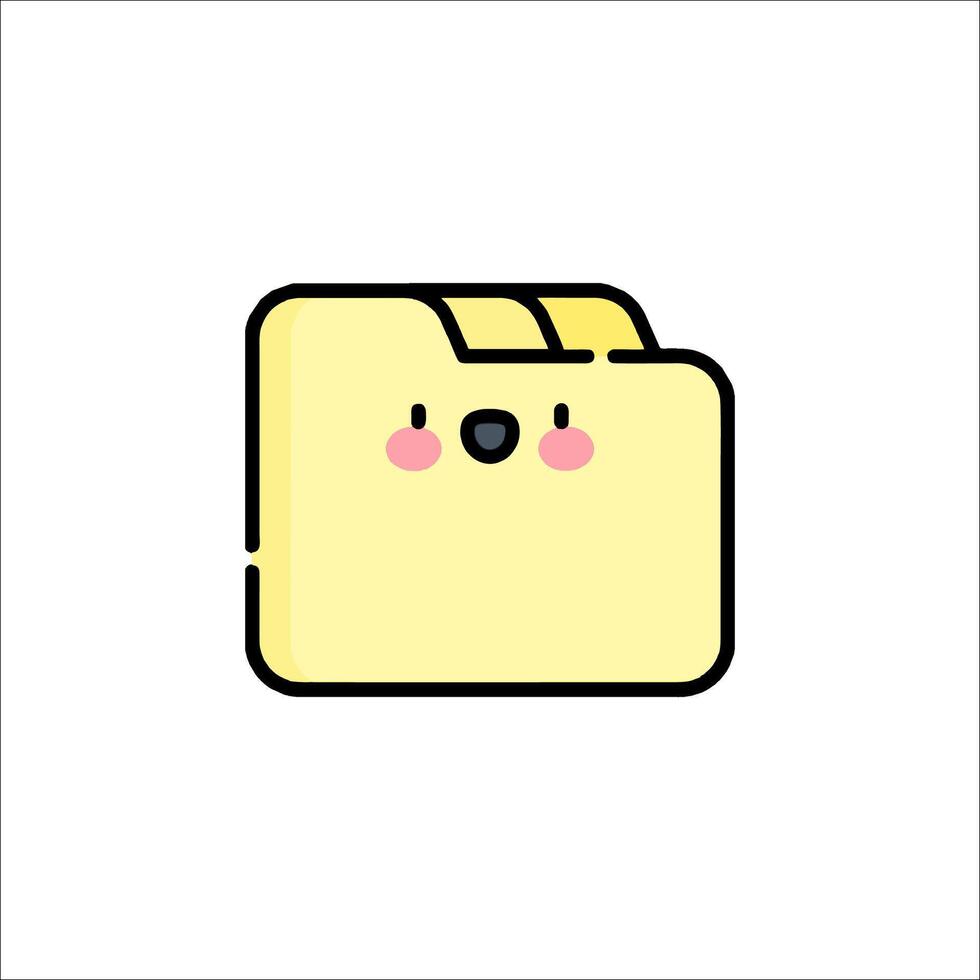 A cute folder icon with a smiley face vector