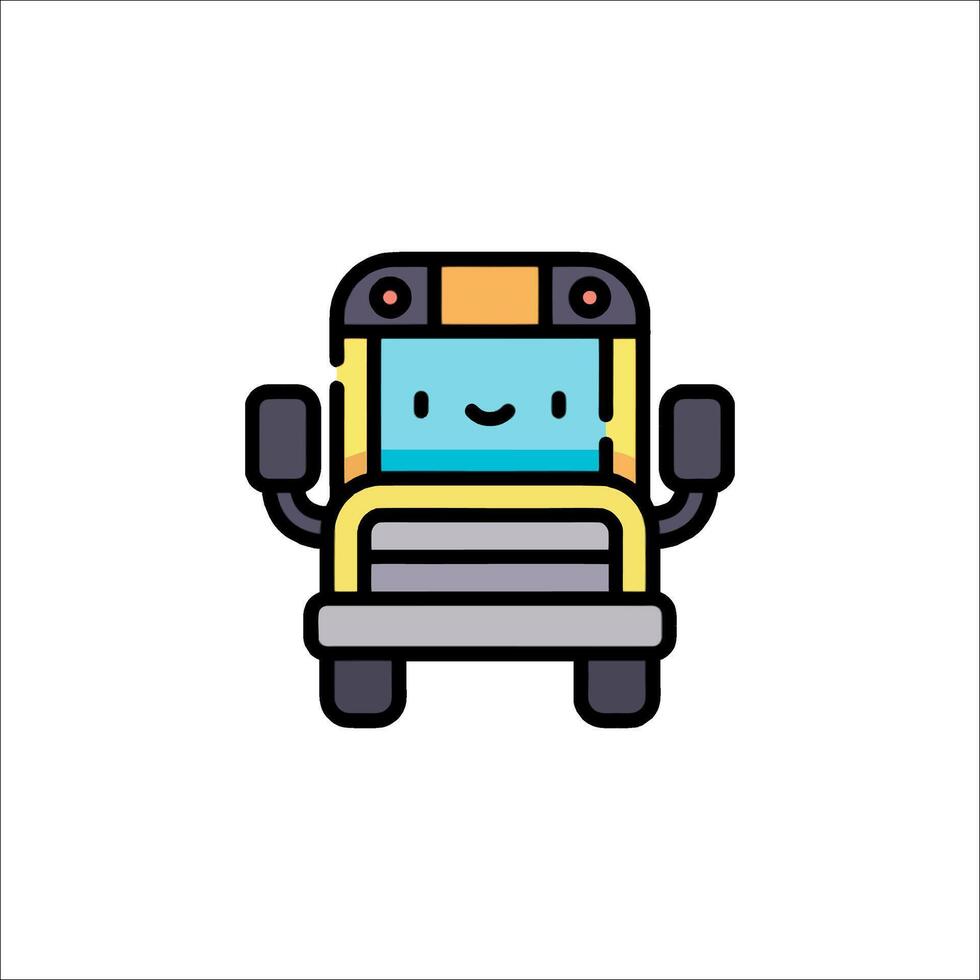 A cartoon bus with a smile on its face vector