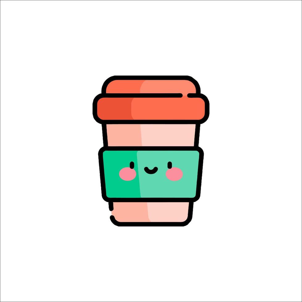 A cute coffee cup with a smiley face vector