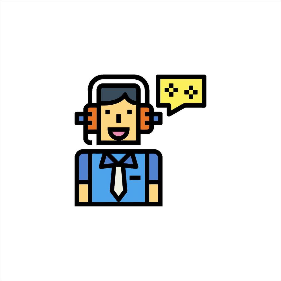 A man with headphones and a speech bubble vector