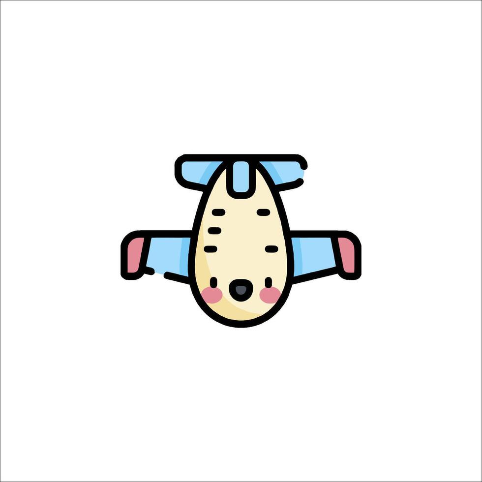 A cartoon airplane with a smiley face on it vector