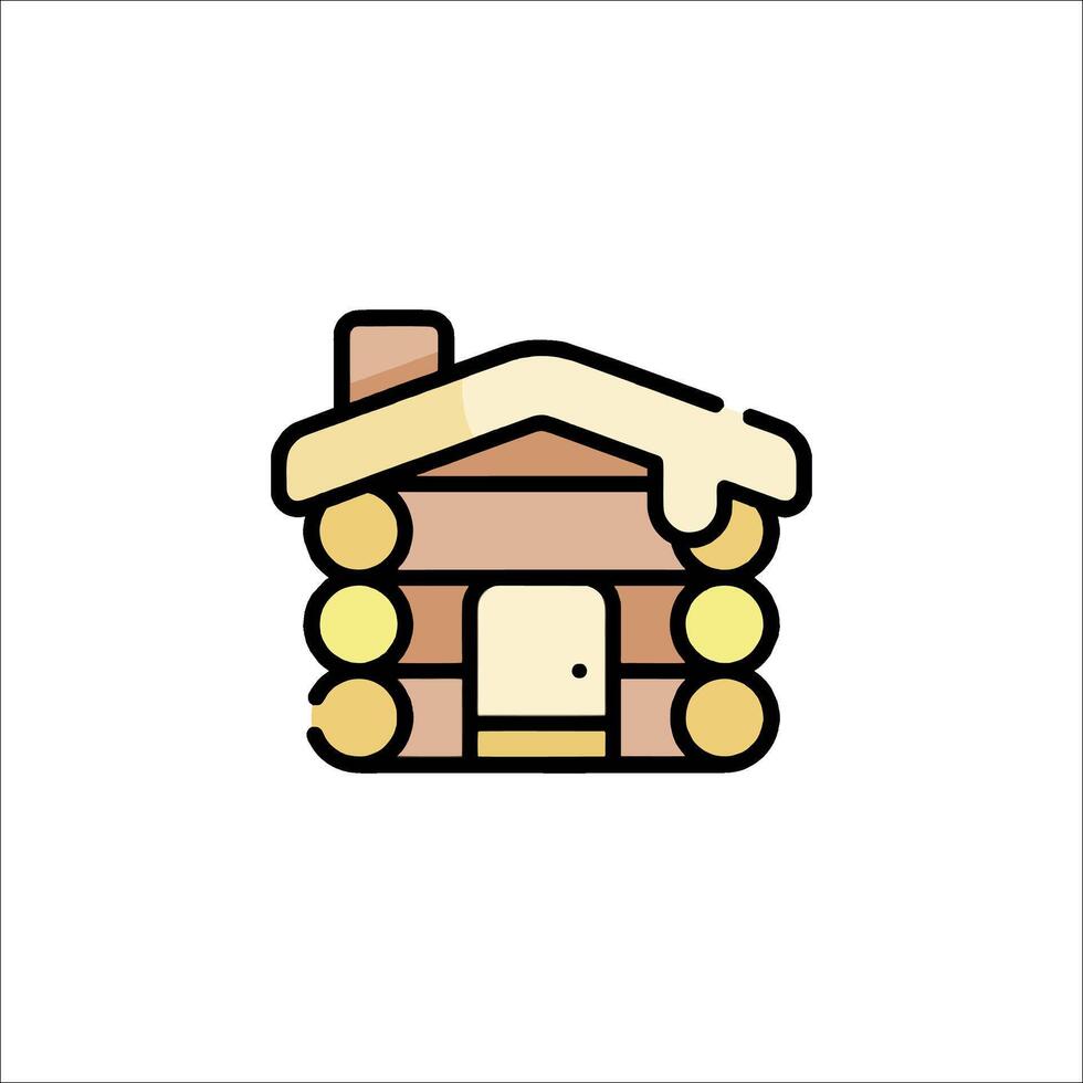 Log cabin icon illustration vector