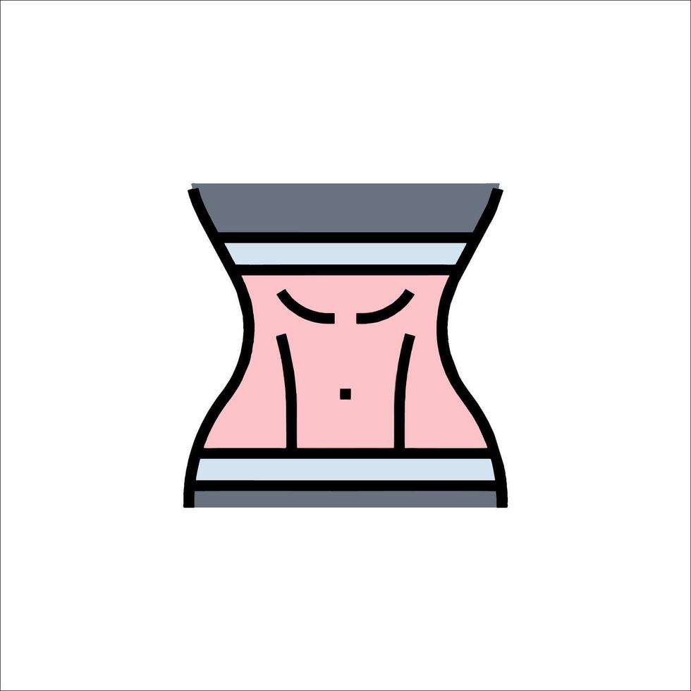 A woman's stomach with a pink waistband vector