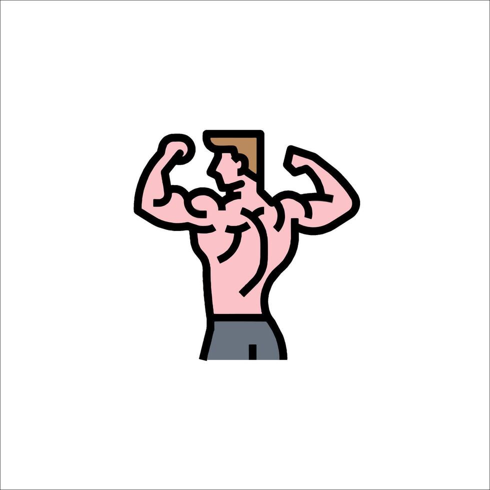A man with a bodybuilding pose on a white background vector