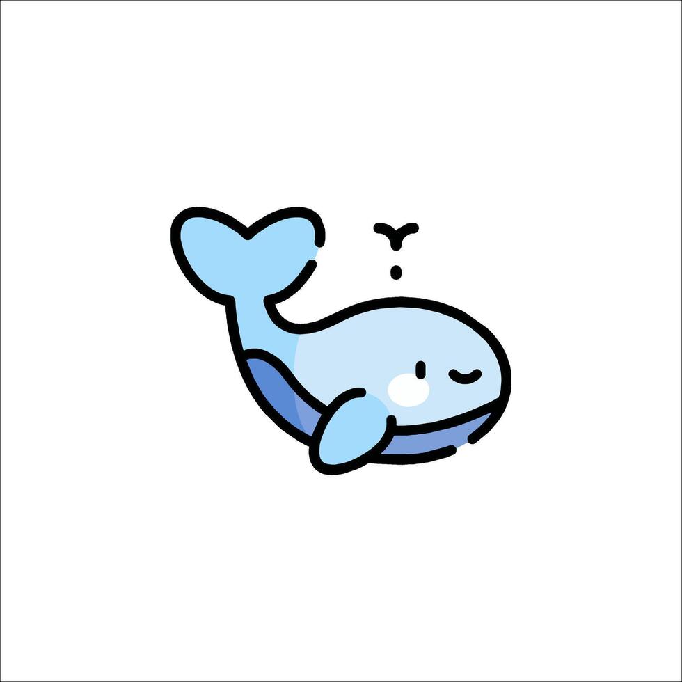 A cute blue whale with a smile on its face vector