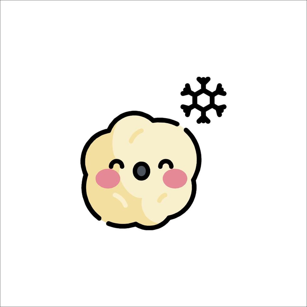 A cute little snowflake with a smile on its face vector