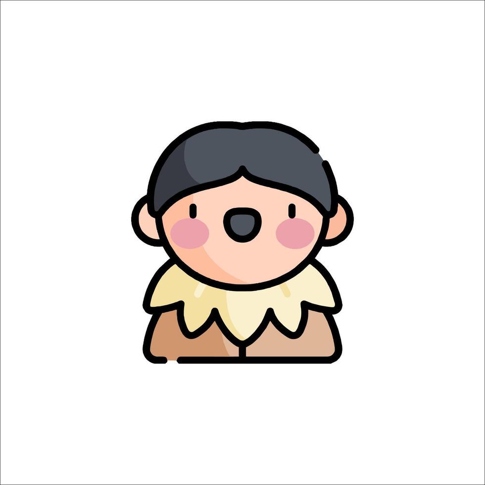 A cartoon character with a black nose and a brown face vector