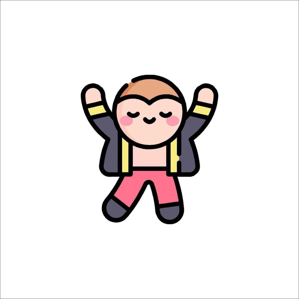 A cartoon character with arms up in the air vector