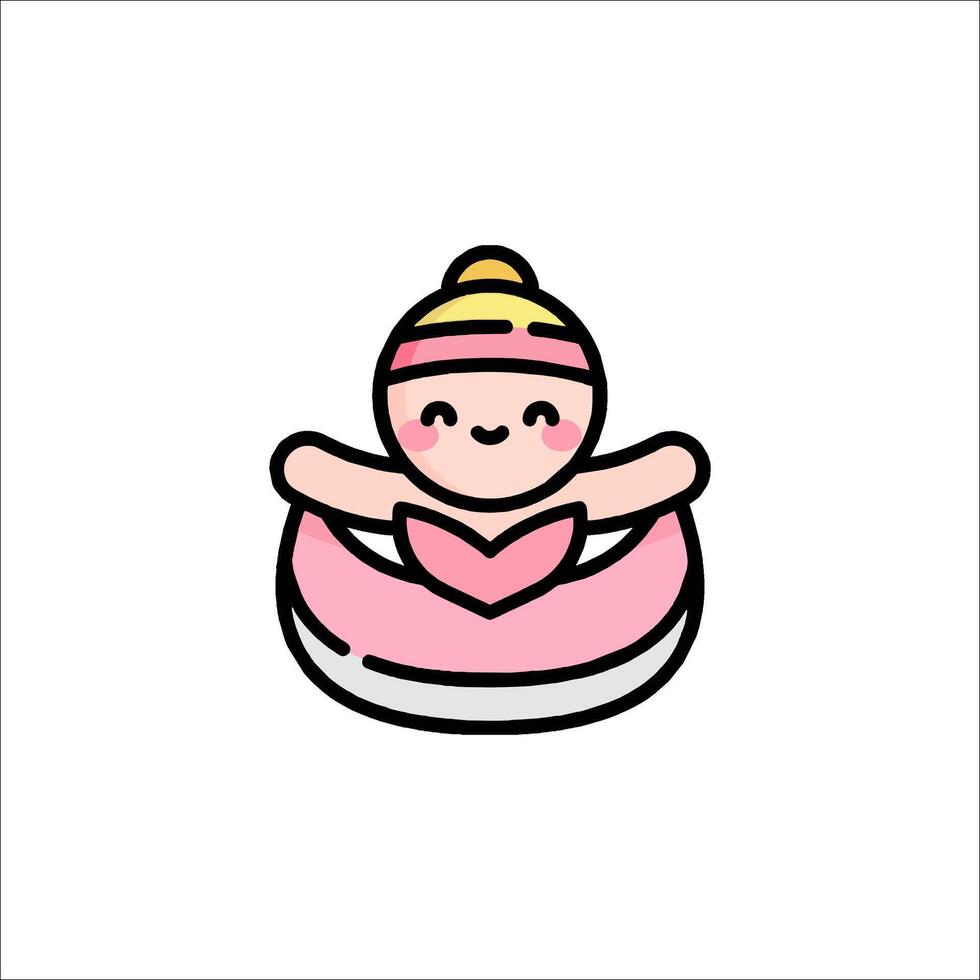 A cute little girl in a pink swimsuit vector
